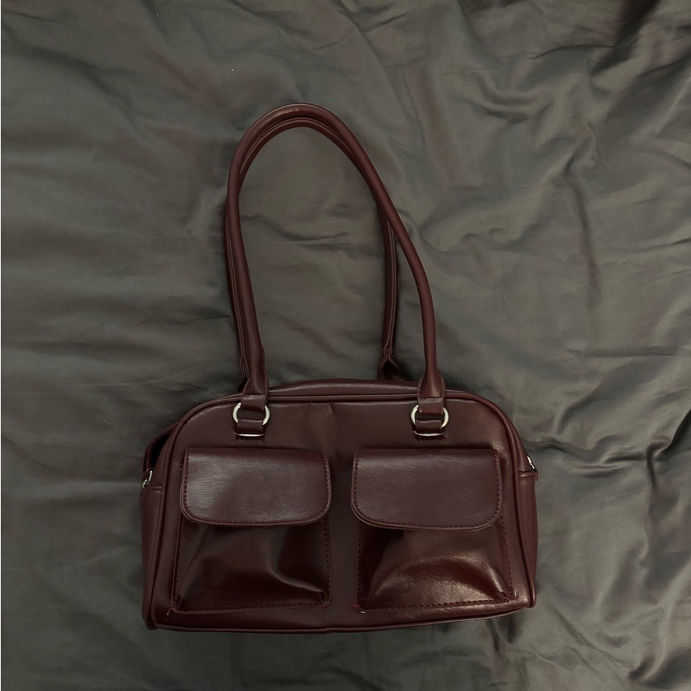 Elegant Maroon Leather Handbag